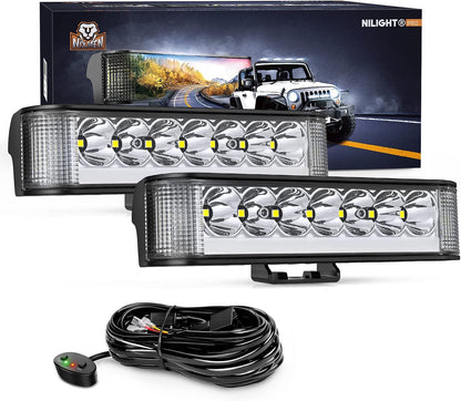 Nixmen Side Shooter LED Pods with DRL 6.5 Inch 2089LM Spot Flood Combo Nixmen Side Shooter LED Pods with DRL 6.5 Inch 2089LM Spot Flood Combo